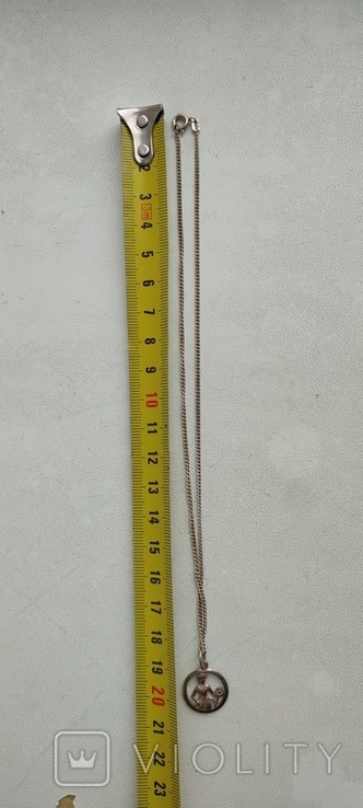 Серебряная цепочка с кулоном, фото №13