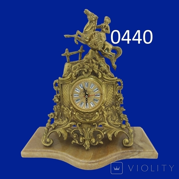 Часы бронза мрамор "Всадник на коне" арт. 0440, фото №2
