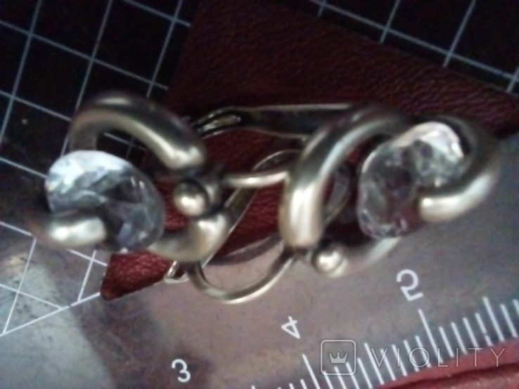 Серьги серебро хрусталь вращающийся 925 проба, фото №4