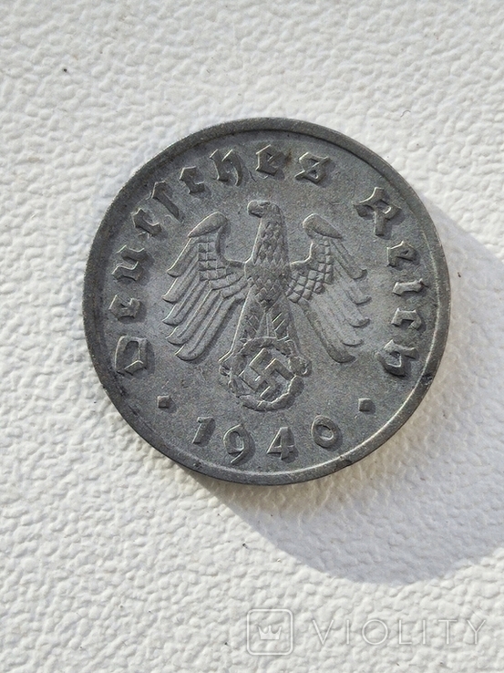 Третий рейх. 10 рейхспфенингов 1940 г. F, фото №3