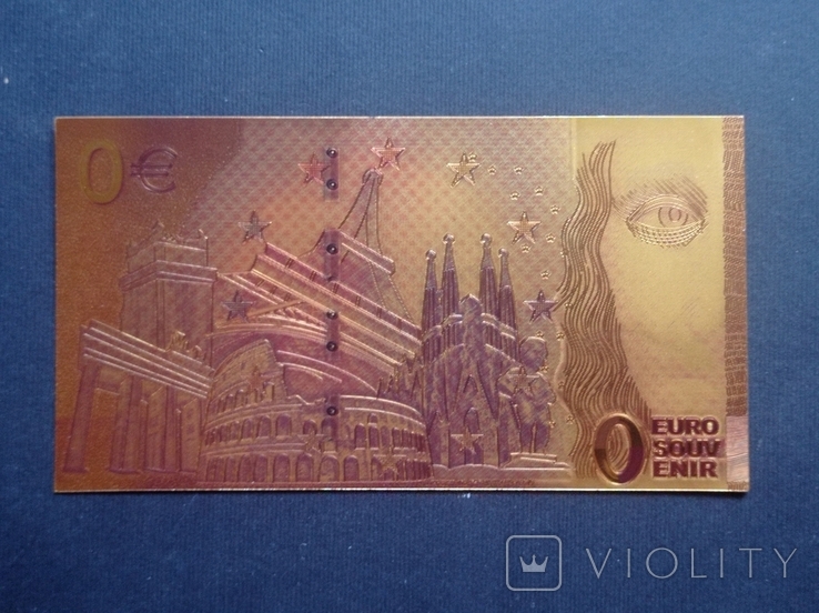 Золота сувенірна банкнота Euro Ернесто Че Гевара-Ernesto Guevara, фото №7