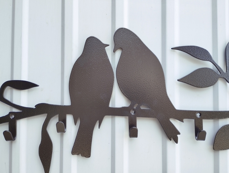 Вішалка для одягу з металу "Два Птахи на гілці" 60 см, фото №6