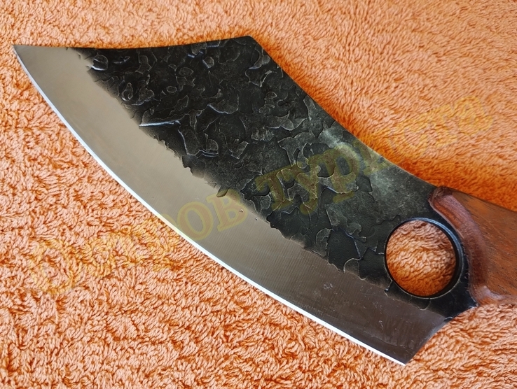 Топор кухонный Black Steel тесак нож туристический с чехлом 29 см, фото №6