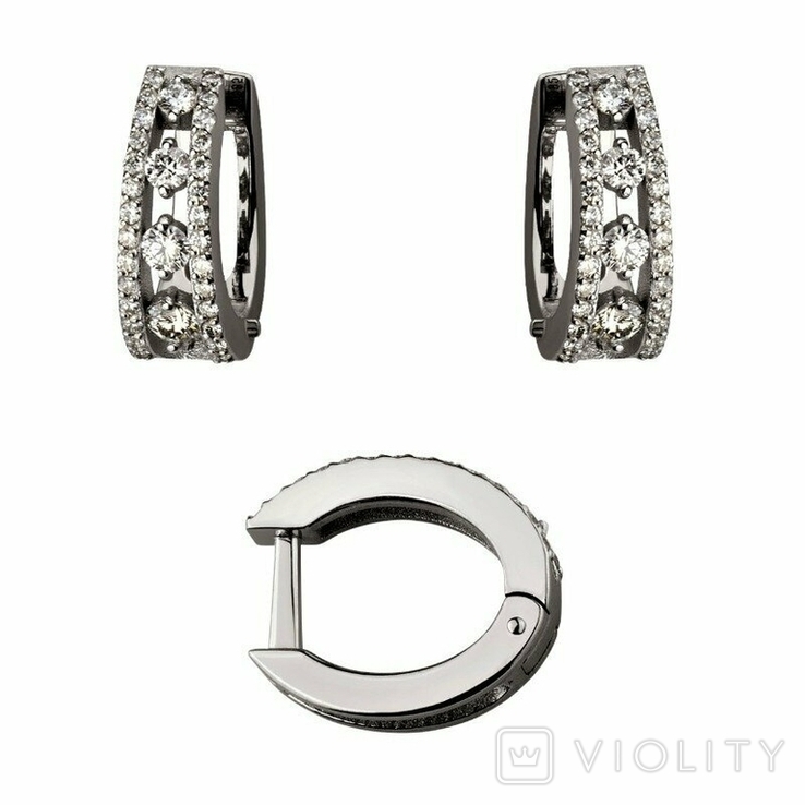 Earrings Diamond 0,53Сt Track Congo Diamond White Gold 585 Bags, photo number 4