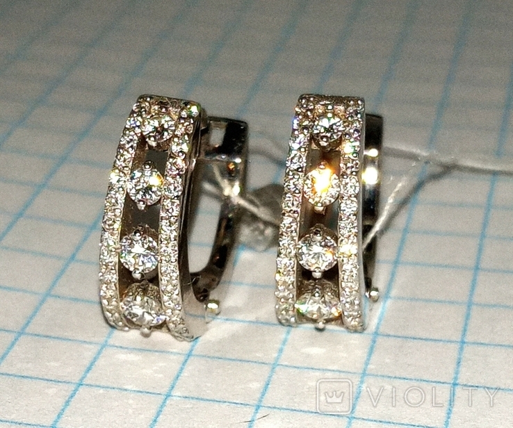 Earrings Diamond 0,53Сt Track Congo Diamond White Gold 585 Bags, photo number 5