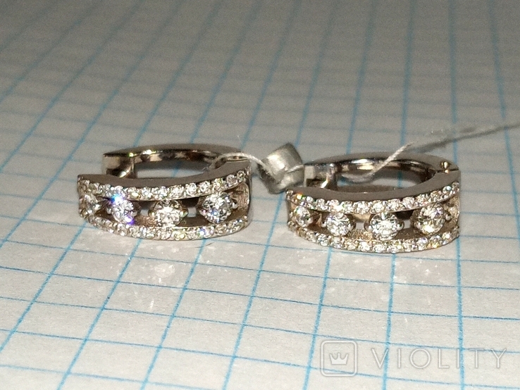 Earrings Diamond 0,53Сt Track Congo Diamond White Gold 585 Bags, photo number 6