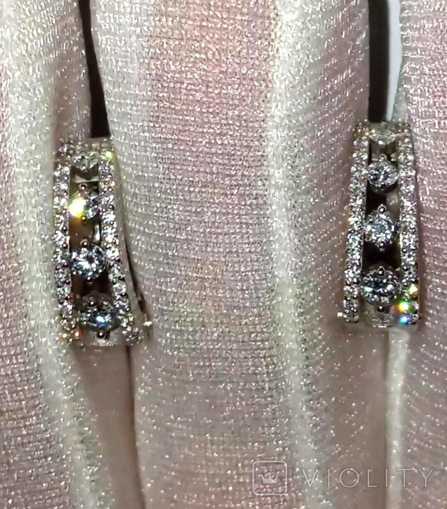 Earrings Diamond 0,53Сt Track Congo Diamond White Gold 585 Bags, photo number 7