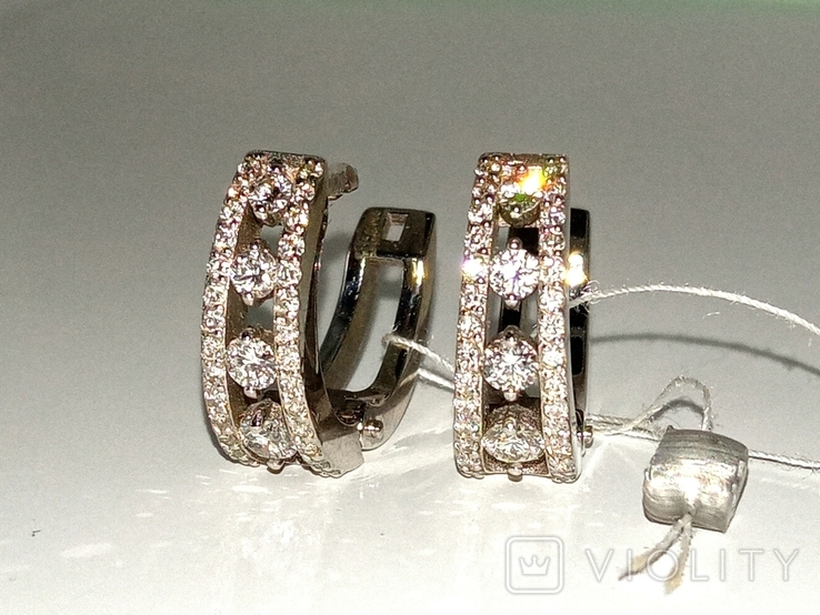 Earrings Diamond 0,53Сt Track Congo Diamond White Gold 585 Bags, photo number 8