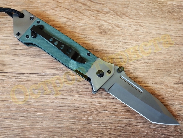 Складной нож Browning CY-061GN Tanto с клипсой и темляком, numer zdjęcia 5