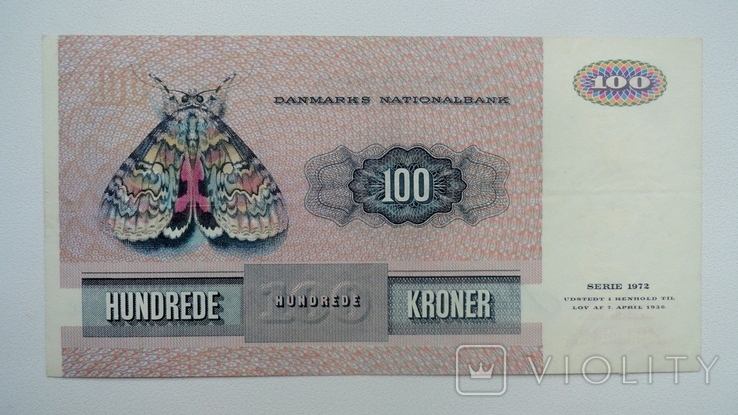 Данія 100 крон 1988 р.., фото №3