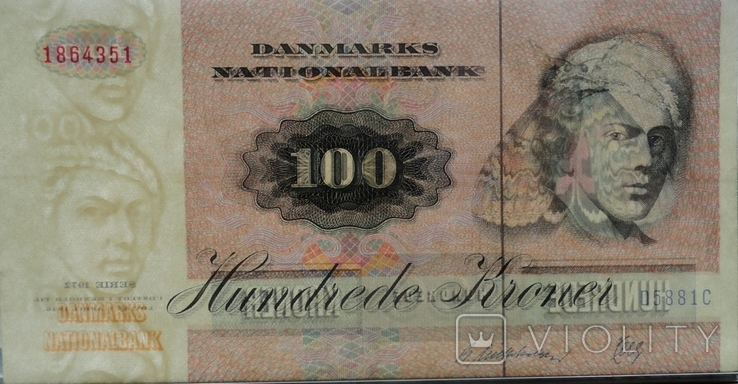 Данія 100 крон 1988 р.., фото №4