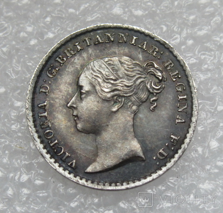 1 пенни 1868 г. Maundy Великобритания, серебро, photo number 5