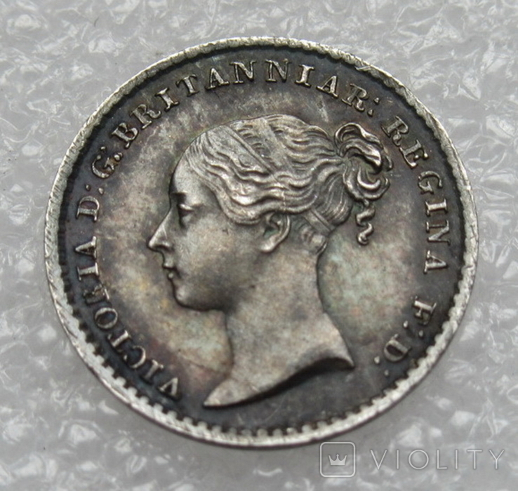 1 пенни 1868 г. Maundy Великобритания, серебро, photo number 7