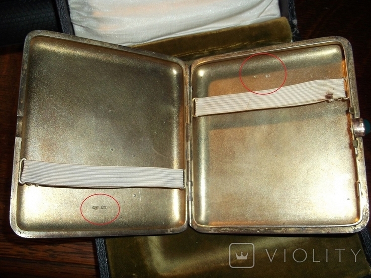 Портсигар, серебро "84", с золотым вензелем "Г.В.", фото №10
