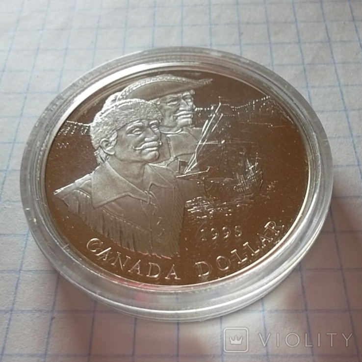 Канада 1 долар, 1995 325 років Компанії Гудзонової затоки, фото №6