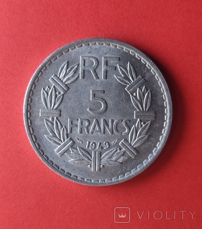 5 франків 1949 рік Франція, фото №3