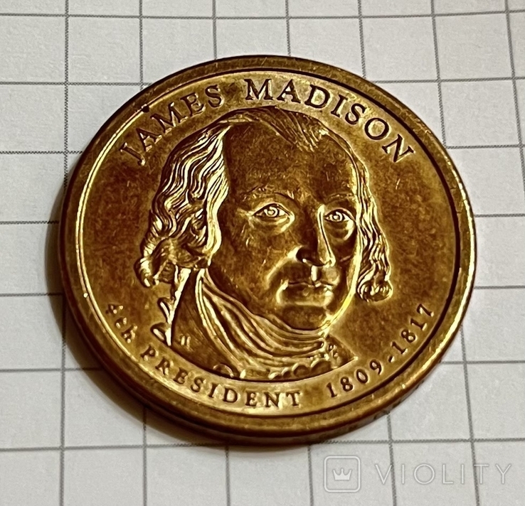 1 Долар США 2007 р. (D) James Madison, фото №2