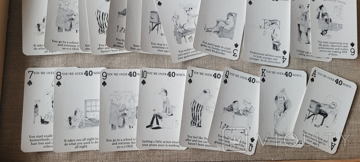 Игральные карты США,Юмор "Когда тебе за 40" 1980 е года, фото №8