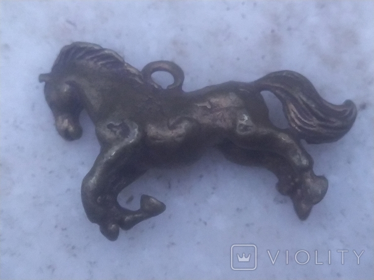 Конь Лошадь коллекционная миниатюра статуэтка бронза брелок, фото №3