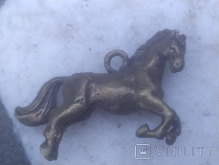 Конь Лошадь коллекционная миниатюра статуэтка бронза брелок, фото №5