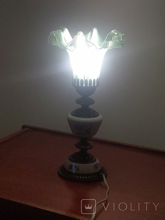 Настільна лампа Зелена Квітка №12, фото №4