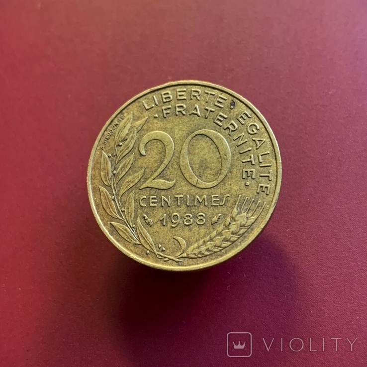Франція 20 сантимів, 1988 -Франция 20 сантимов, фото №2