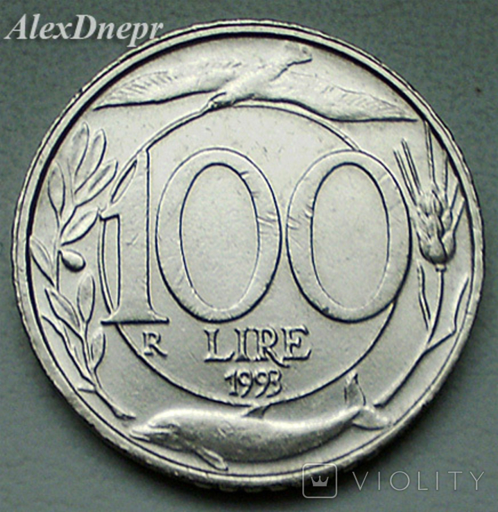 Италия, 100 лир 1993, фото №2