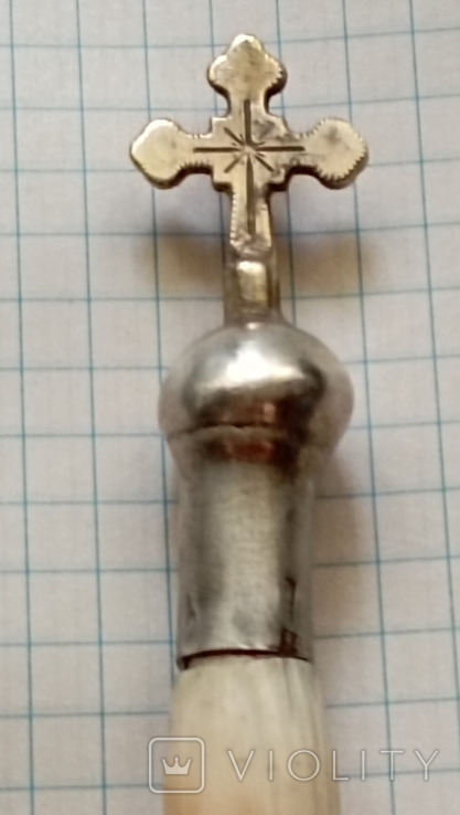 Кисточка для миропомазания, серебро, кость., фото №6