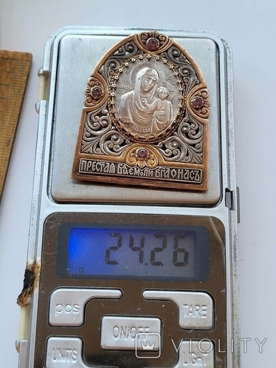 Настольная икона Божья Матерь 925 Серебро, фото №10