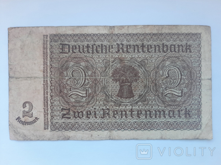 Германия 2 Марки Zwei Rentenmark 1937 - «VIOLITY»