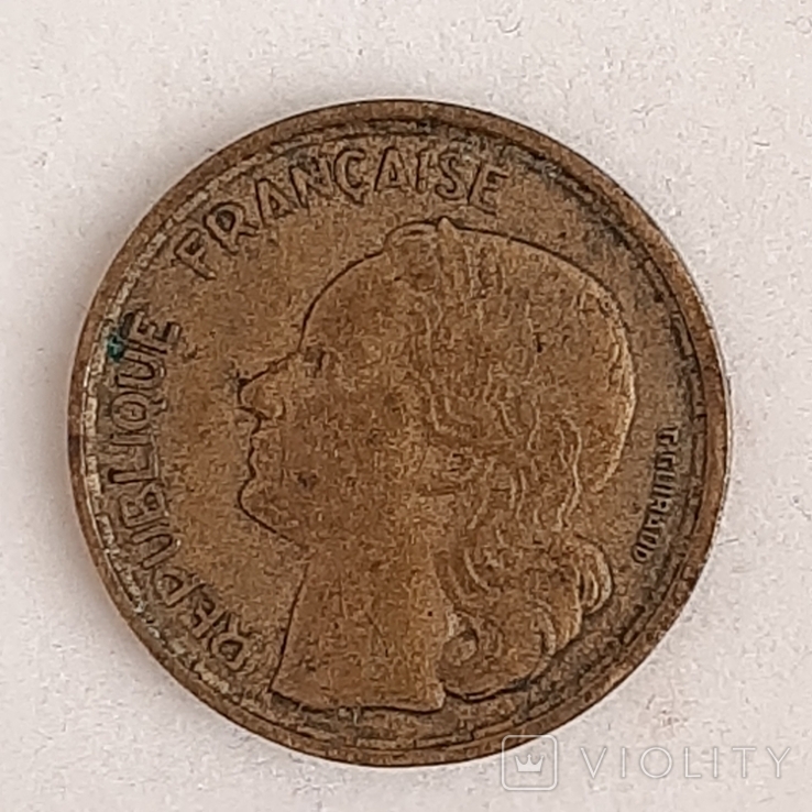 3 монеты Франция 1 франк 1924 2 франка 1941 10 франков 1953, фото №5