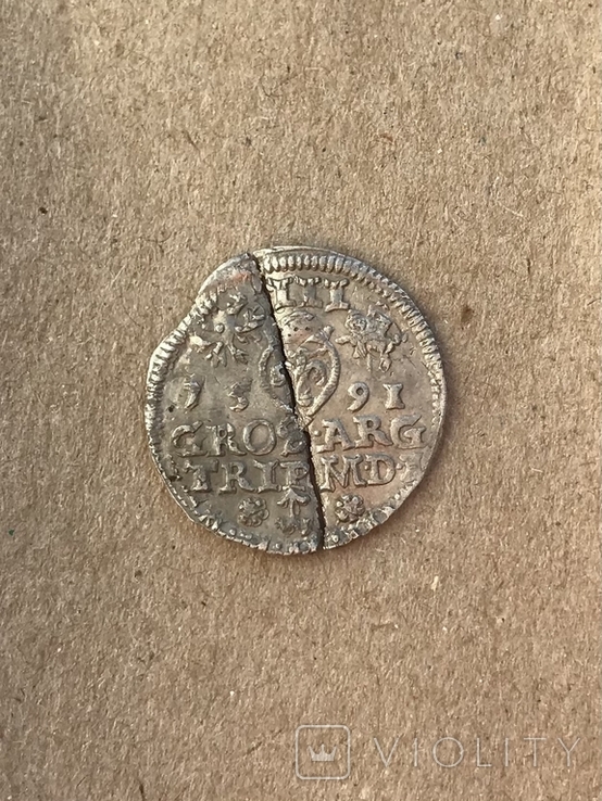 Трояк 1591 Wilno, ( цікава монета), фото №4