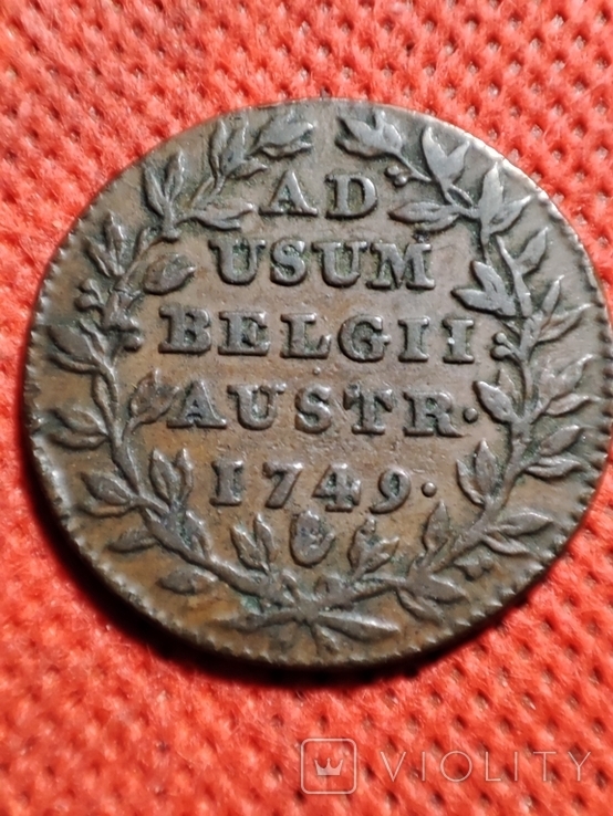 Австрия. Мария Терезия. Бельгия. 2 лиарда. 1749 год., фото №4