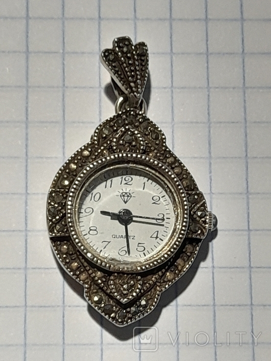 Женские часы- кулон серебро 925 пробы, фото №3