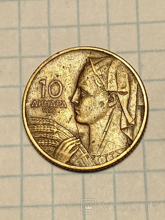 10 динар Югославия 1955#2563, фото №2