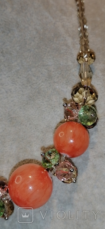 Набор ожерелье и браслет чешский хрусталь, фото №4
