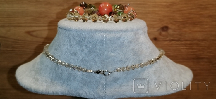 Набор ожерелье и браслет чешский хрусталь, фото №8
