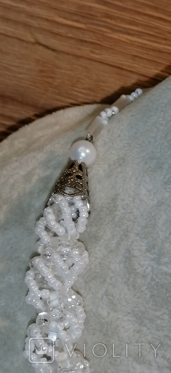 Ожерелье жгут из бисера и жемчуга, фото №6