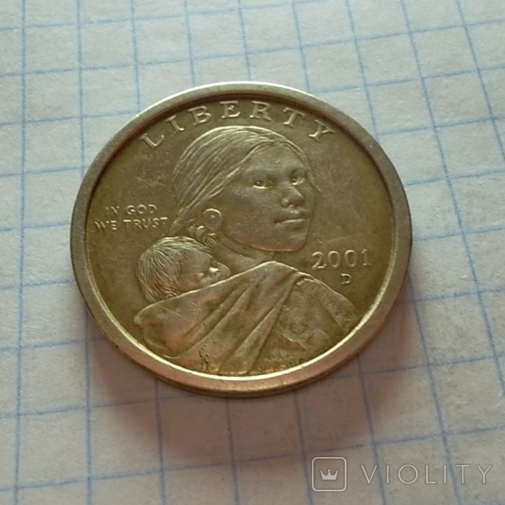 США 1 долар, 2001 "D", фото №2