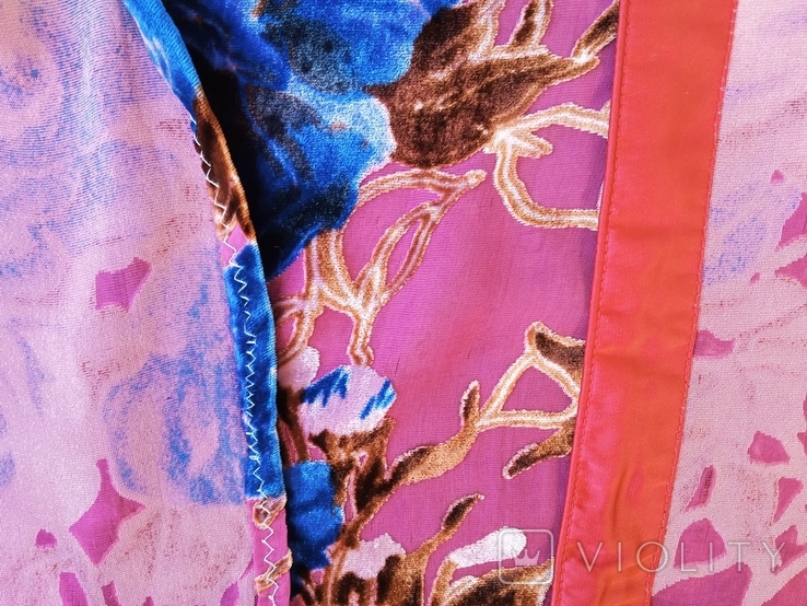 Платок палантин панбархат Цветы, большой 83 х 212 см., фото №13