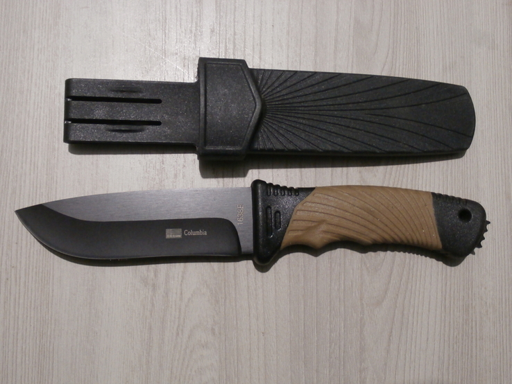 Нож охотничий туристический тактический Columbia 1638E в пластиковом чехле, фото №2