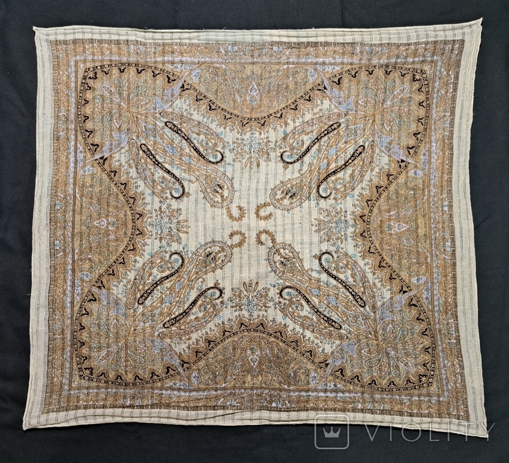 Тонкий шейный платок с люрексом, 67/60 см, фото №4