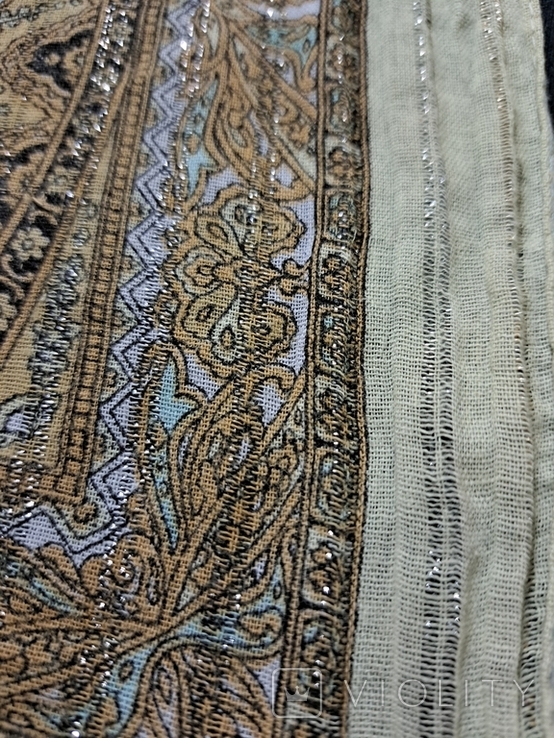 Тонкий шейный платок с люрексом, 67/60 см, фото №8