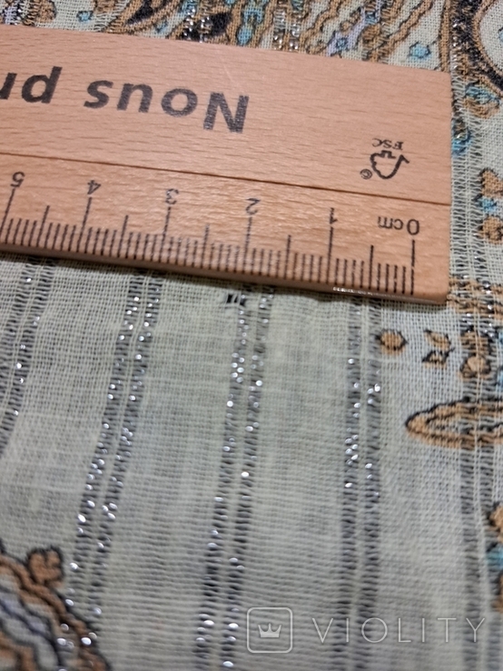 Тонкий шейный платок с люрексом, 67/60 см, фото №9