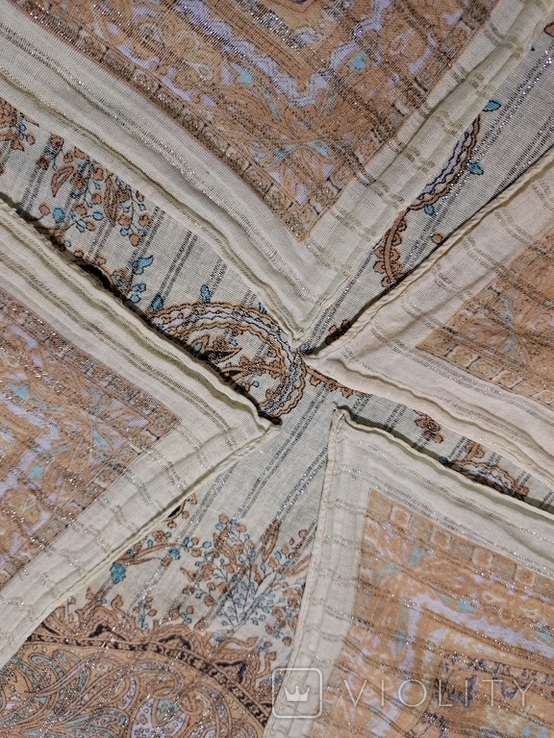 Тонкий шейный платок с люрексом, 67/60 см, фото №10