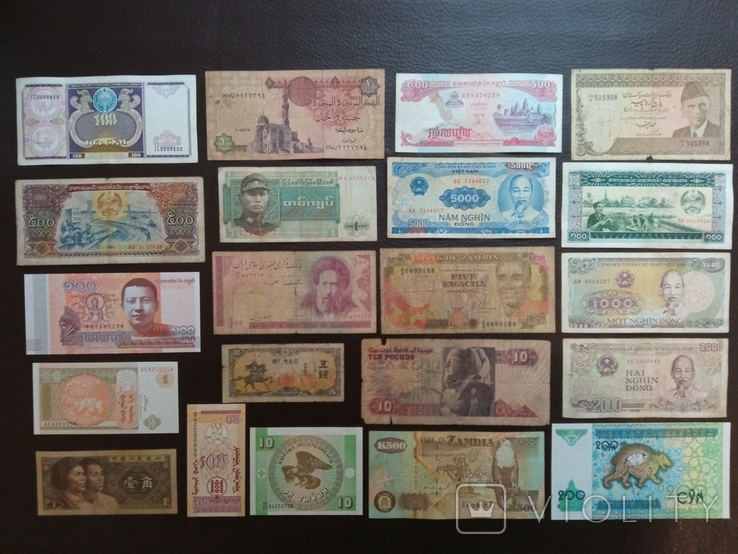 Коллекция банкнот Азии и Африки. 21 штука., фото №2