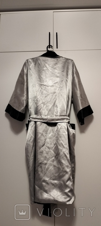 Двухсторонний мужской атласный халат (кимоно) с вышивкой Дракона, размер L, фото №5