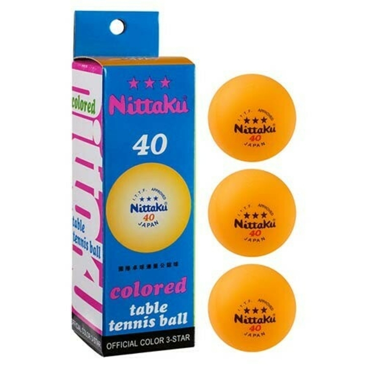 Кульки для настільного тенісу Nittaki 3*, 3шт, жовтий