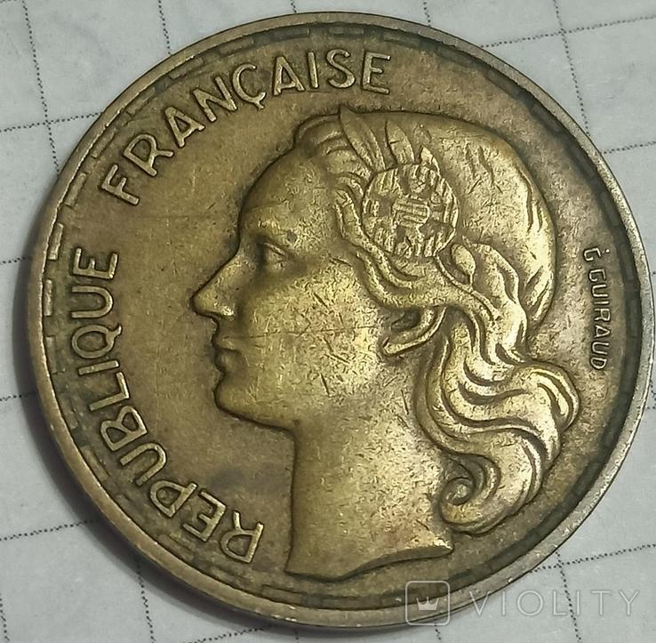Франция 20 франков 1953, фото №3