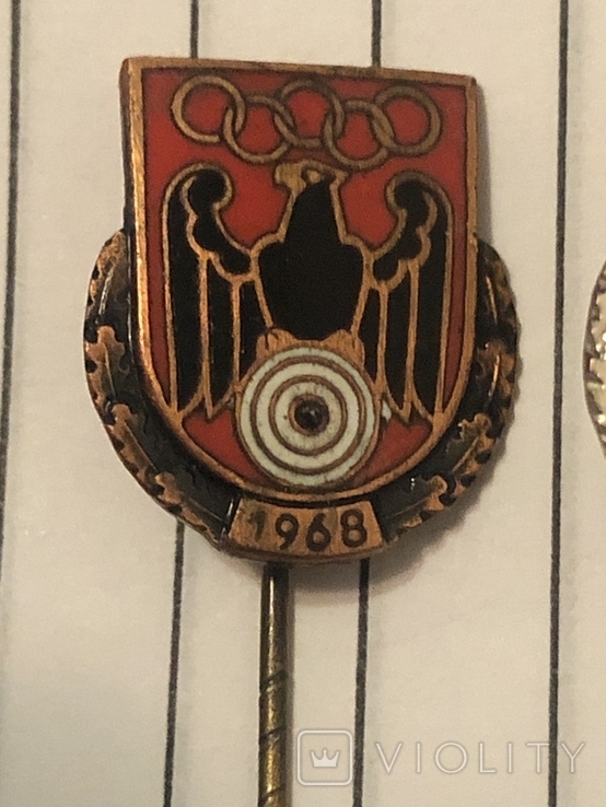 Заколки с отворотом Немецкой стрелковой ассоциации Олимпия 1968, фото №3